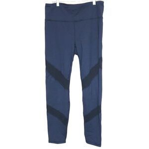 SHAPE activewear navy blue mesh panels leggings size Large